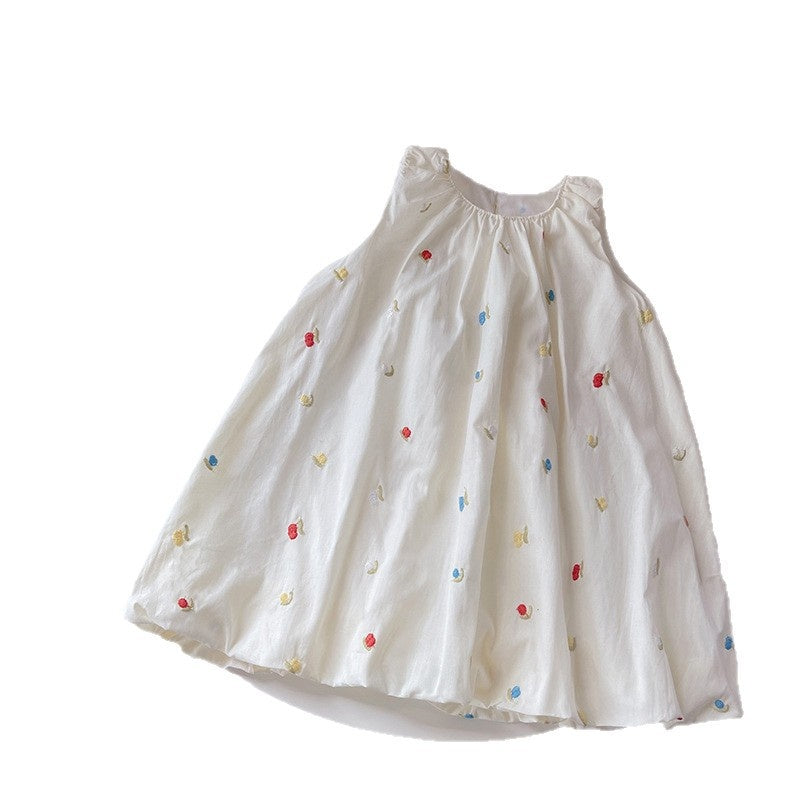 Girls' Embroidered Bud 2026 New Fashionable Baby Girl Princess Dress Infant Sleeveless Summer Outfit