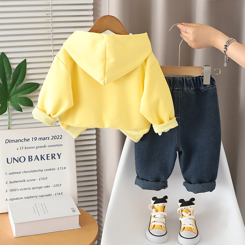 Boys' Clothing Baby Outfit English Sweatshirt Two-Piece Set 2025 New Infant Spring Autumn Children's Clothes 1 to 5 Years Old