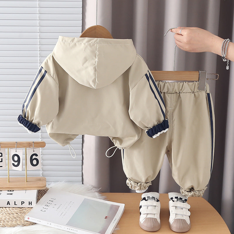 2026 New Boys' Outfit Baby Spring and Autumn Fashionable Long-Sleeve Children's Clothing Embroidered Zipper Three-Piece Set