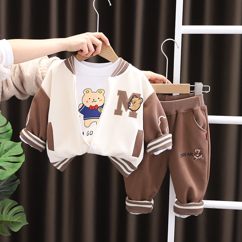Clothes Autumn Baseball Jacket Fashionable Outing Suit Set Two-Piece One and a Half Year Old Boy Baby Infant Spring Outfit