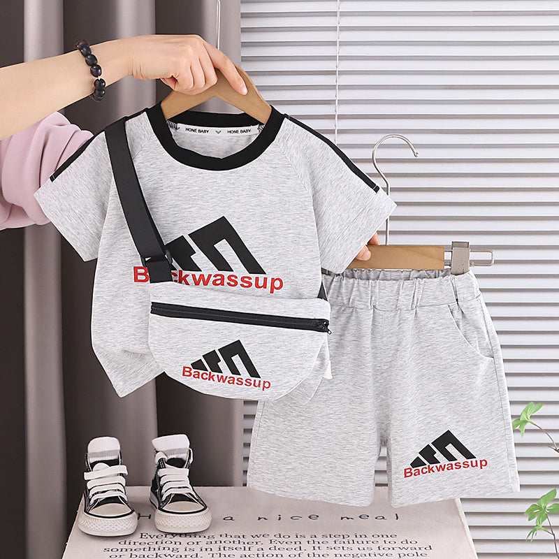 Boys' children's outfit 2026 new stylish baby summer short-sleeve clothes fashionable two-piece set