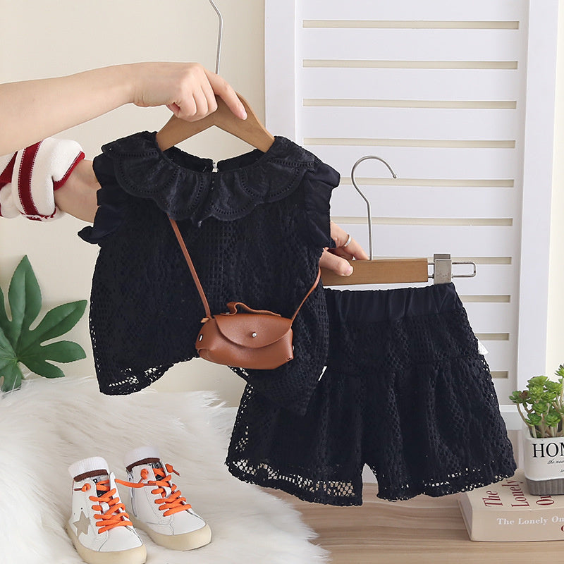 Girls' Outfit 2026 New Style Baby Children's Summer Clothes Cute and Stylish Doll Collar Sleeveless Two-Piece Set Trendy