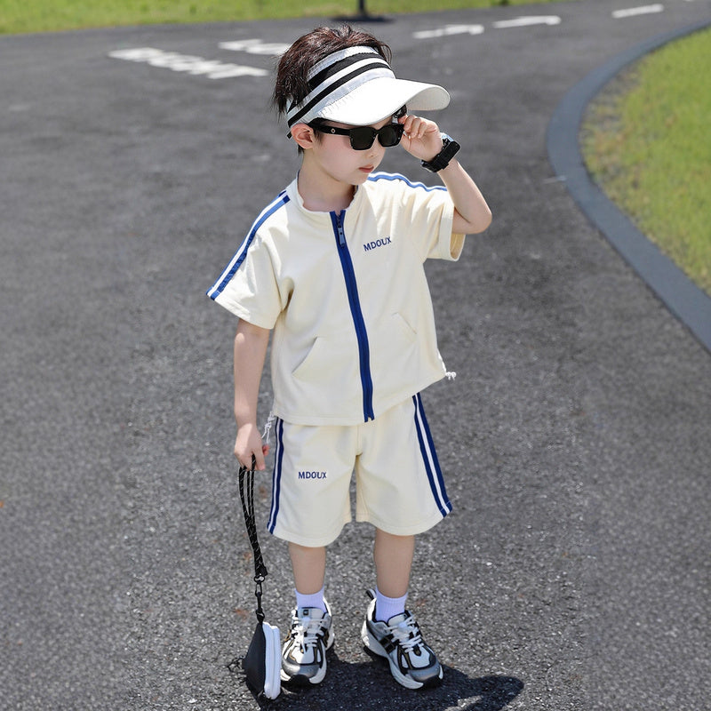 Boys' Short-Sleeve Outfit 2026 New Fashionable 1-3 Years Old 5-Year-Old Children's Clothing Baby Summer Sports Three-Piece Set