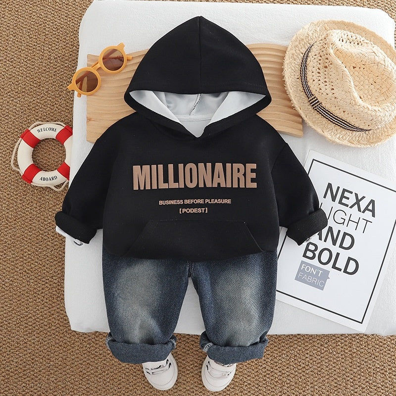 Boys' Clothing Baby Outfit English Sweatshirt Two-Piece Set 2025 New Infant Spring Autumn Children's Clothes 1 to 5 Years Old