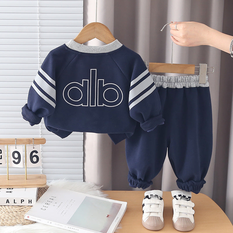 Boys' Sweatshirt Set New Style Infant Spring and Autumn Long Sleeve Fashionable Baby Casual Sports Two-Piece Outfit