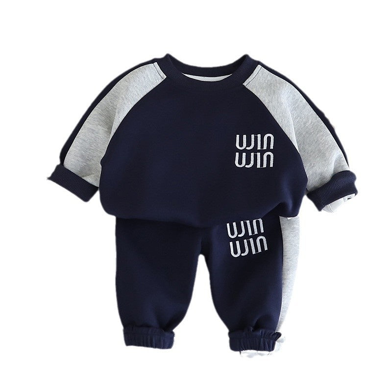 Children's Clothing Cross-Border Spring and Autumn Sweatshirt Boys' Sports Casual Long Sleeve Baby 0-5 Years Old Two-Piece Set Handsome 2