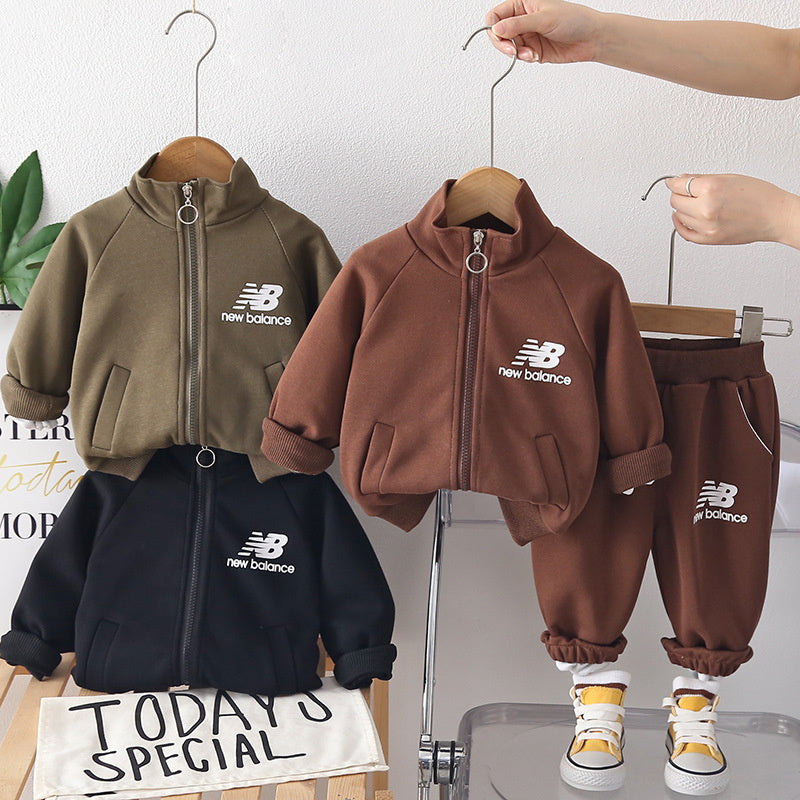 Boys' and Autumn Letter Print Raglan Two-Piece Set 2026 New Trendy Children's for 1-Year-Old Baby Boys Spring Outfit