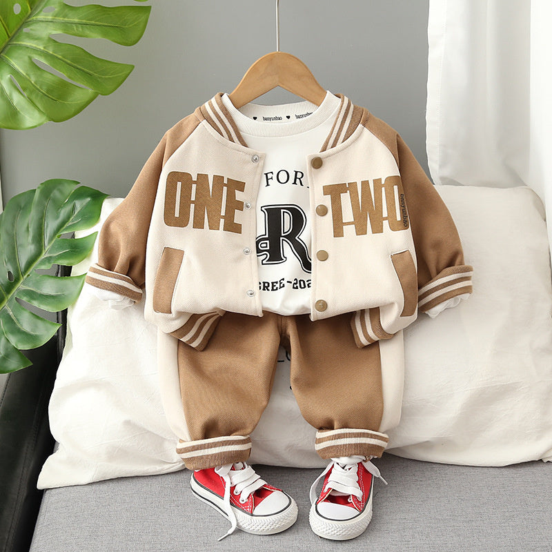 Boys' Sweatshirt 2023 New Style Toddlers and Kids, Autumn Children's Casual Three-Piece Set for Boys