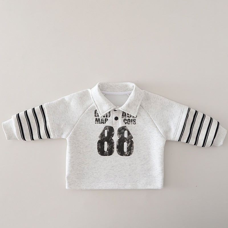 Children's Clothing Boys and Autumn 2026 New Stylish Number Sweatshirt Set Baby Spring Toddler Infant Trendy