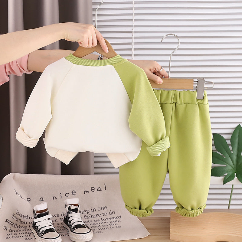 Boys' Color Block Animal Suit and Autumn Style Toddler 2026 New Children's Clothing Spring 1-2 Years Old Baby Clothes Trendy